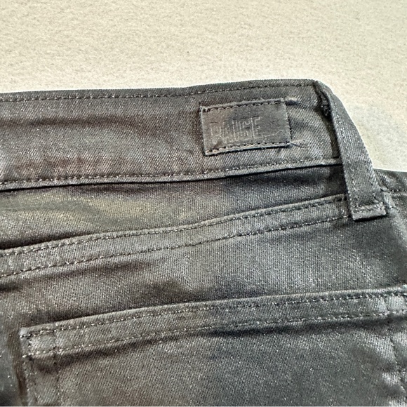 Paige Denim Verdugo Ankle Jeans Women’s Sise 27 Coated Black Silk Lyocell - Picture 12 of 13